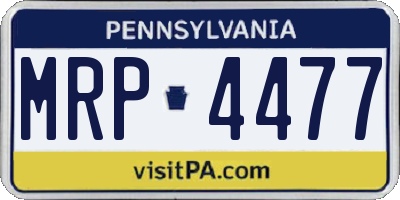 PA license plate MRP4477
