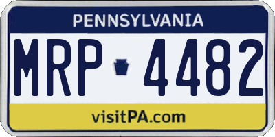 PA license plate MRP4482