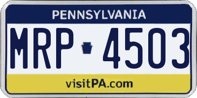 PA license plate MRP4503