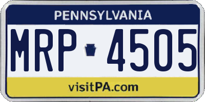 PA license plate MRP4505