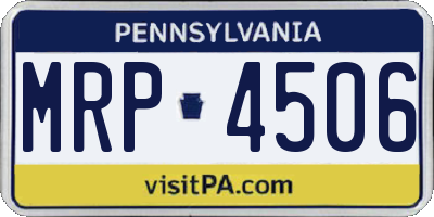 PA license plate MRP4506