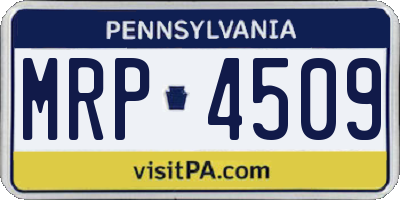 PA license plate MRP4509