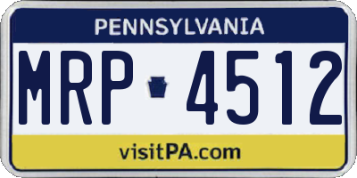 PA license plate MRP4512