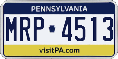 PA license plate MRP4513