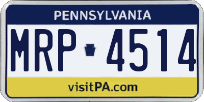 PA license plate MRP4514