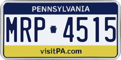 PA license plate MRP4515