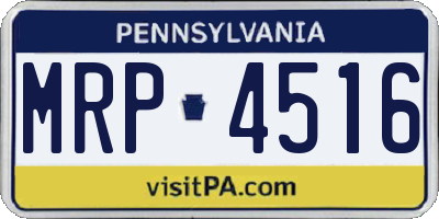 PA license plate MRP4516