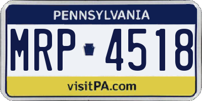 PA license plate MRP4518