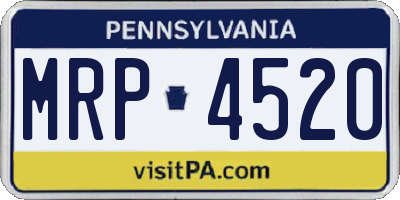 PA license plate MRP4520