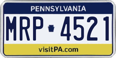 PA license plate MRP4521
