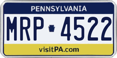PA license plate MRP4522