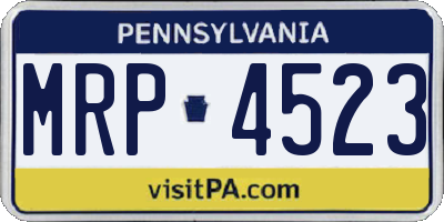 PA license plate MRP4523