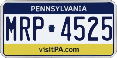 PA license plate MRP4525