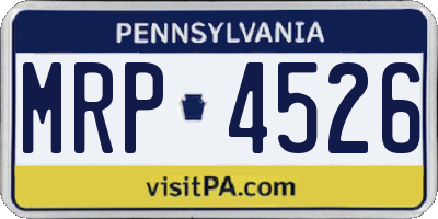 PA license plate MRP4526