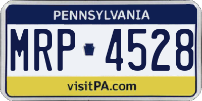 PA license plate MRP4528