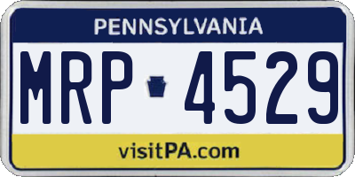 PA license plate MRP4529