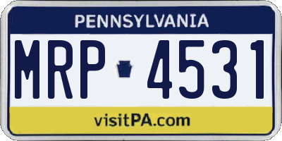 PA license plate MRP4531