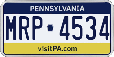 PA license plate MRP4534