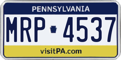 PA license plate MRP4537