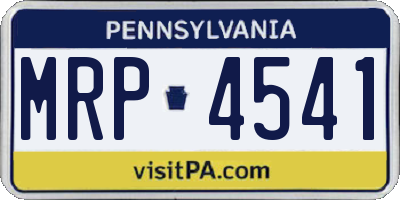 PA license plate MRP4541