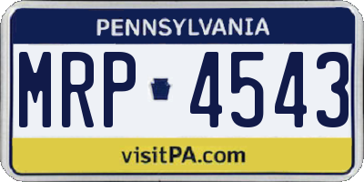PA license plate MRP4543