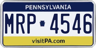 PA license plate MRP4546