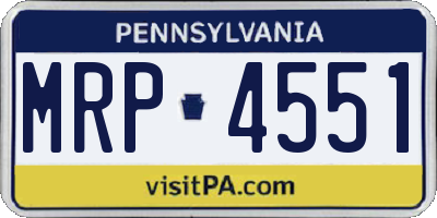 PA license plate MRP4551