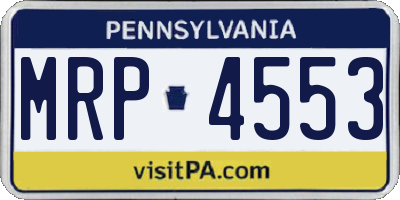 PA license plate MRP4553