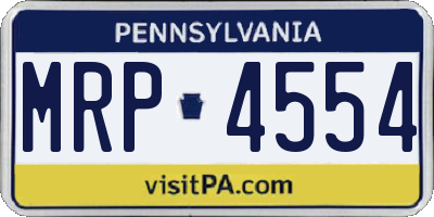 PA license plate MRP4554