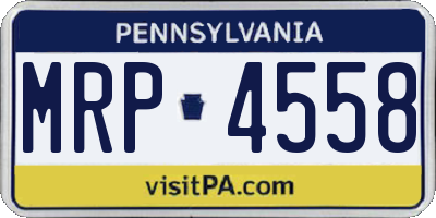 PA license plate MRP4558
