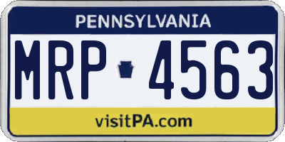 PA license plate MRP4563