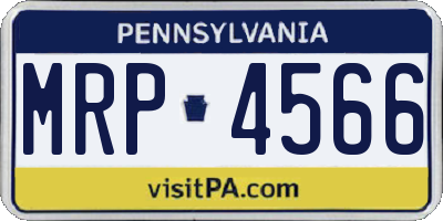 PA license plate MRP4566