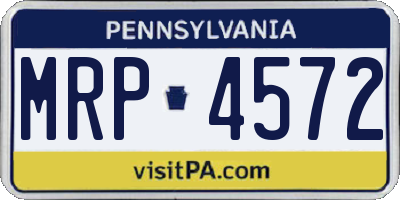 PA license plate MRP4572