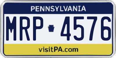 PA license plate MRP4576