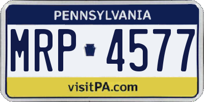 PA license plate MRP4577