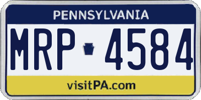 PA license plate MRP4584