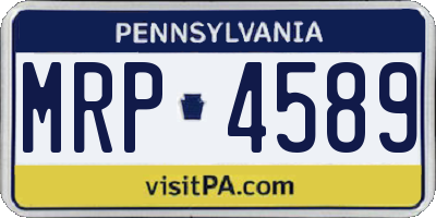 PA license plate MRP4589
