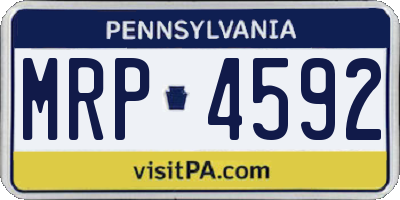PA license plate MRP4592