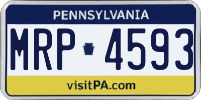 PA license plate MRP4593