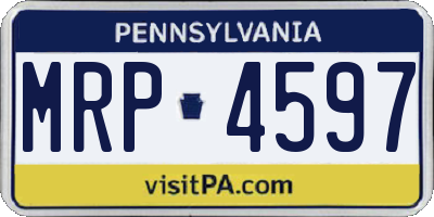 PA license plate MRP4597