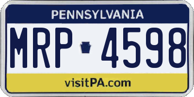 PA license plate MRP4598