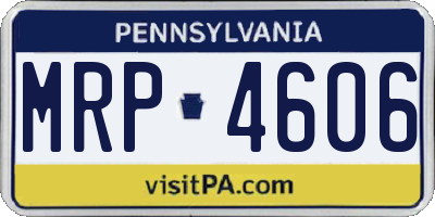 PA license plate MRP4606