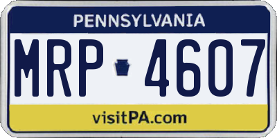 PA license plate MRP4607