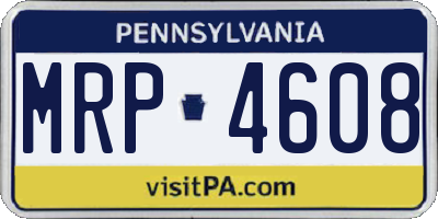 PA license plate MRP4608
