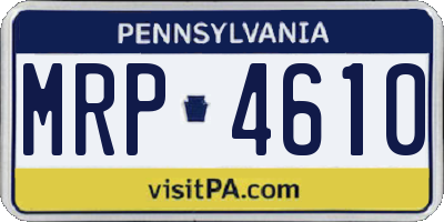PA license plate MRP4610