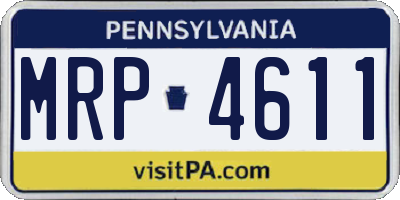 PA license plate MRP4611