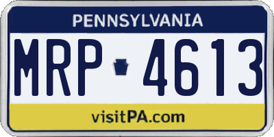 PA license plate MRP4613