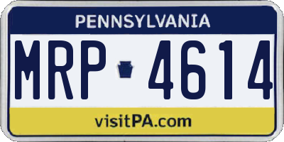 PA license plate MRP4614