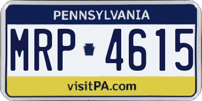 PA license plate MRP4615