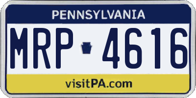 PA license plate MRP4616